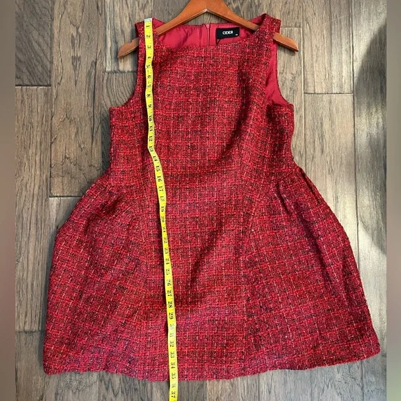 CIDER Red Tweed Fit & Flare Mini Dress 0XL NWT - Picture 9 of 11